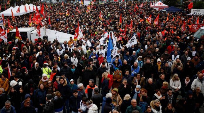 Over 3 million people take part in protests against pension reform across France