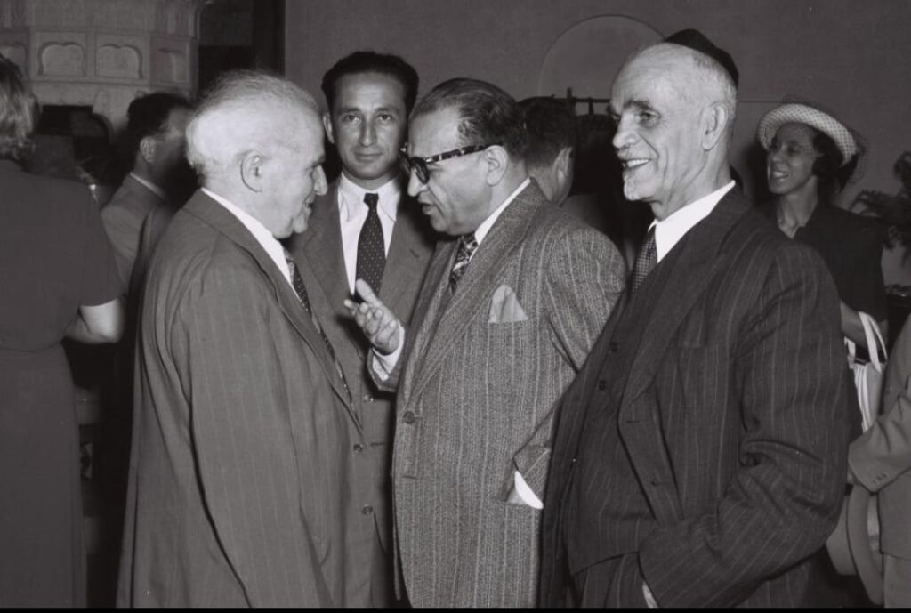 Israeli diplomats in Tehran — showing David Ben-Gurion with Iranian leaders, reflecting early diplomatic engagements