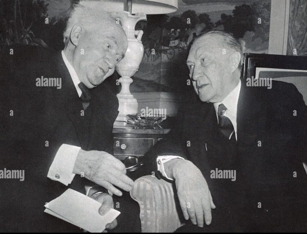 David Ben-Gurion meeting Western leaders — while not directly Iran, symbolizes Israel’s broader diplomatic posture during its alliance with Iran
